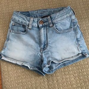 American Eagle High Rise Shortie Jean Shorts - super super stretch